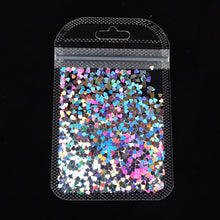 Load image into Gallery viewer, Holographic Butterfly Heart Nail Art Glitter Micro Laser Star Flakes 3D Silver Gold Sequins Polish Manicure Nail Decoration
