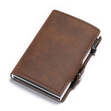 Load image into Gallery viewer, BISI GORO Single Box Card Holder PU Leather Card Wallet New Men RFID Blocking Aluminum Smart Multifunction Slim Wallet Card Case
