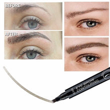 Load image into Gallery viewer, 1 Pcs Makeup Eyebrow Pencil Liquid Makeup Pencil Waterproof  Brown Eyebrow Pencil with Fork Tip Durable Tattoo Pen
