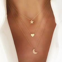 Load image into Gallery viewer, Bohemian Multi Layered Necklace for Women Vintage Portrait Coin Star Moon Pendant Necklace Geometric Collier Collares
