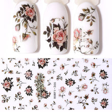Load image into Gallery viewer, Flower Series Nail Water Decal Stickers Sakura Daisy Lavender Floral Pattern Transfer Sticker  Nail Art Decoration
