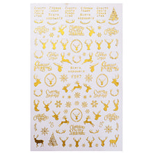 Load image into Gallery viewer, 1Pcs 3D Nail Sticker Christmas Holographics Snowflake For Gold Silver Nail Art Stickers DIY Nail Art Decoration Decals
