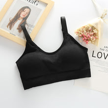 Load image into Gallery viewer, Queenral Underwear Women Bra Seamless Bra Tank Crop Top Bras For Women Back Hollow Wire Free Intimates With Removable Padded
