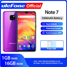 Load image into Gallery viewer, Ulefone Note 7 Smartphone 3500mAh 19:9 Quad Core 6.1inch  Waterdrop Screen 16GB ROM Mobile phone WCDMA Cellphone  Android9.0
