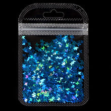 Load image into Gallery viewer, Holographic Butterfly Heart Nail Art Glitter Micro Laser Star Flakes 3D Silver Gold Sequins Polish Manicure Nail Decoration
