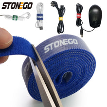 Load image into Gallery viewer, STONEGO USB Cable Winder Cable Organizer Ties Mouse Wire Earphone Holder HDMI Cord Free Cut Management Phone Hoop Tape Protector
