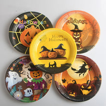 Load image into Gallery viewer, Halloween Decoration Supplies Tablecloths Straws Paper Plates Paper Cups Halloween Party Supplies Halloween Door Falg HY1
