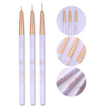 Load image into Gallery viewer, 3Pcs/Set UV Gel Drawing Painting Nail Liner Brush Acrylic Nail Pen French Nail Mixed Colors Gourd Handle Nail Art DIY Tools

