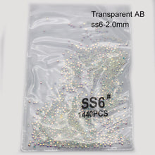 Load image into Gallery viewer, 1440pcs Glass 3D Rhinestones For Nail Art Design Gems Nail Decorations Crystal Strass AB Stones SS3-SS10
