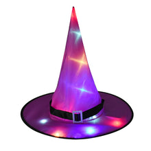 Load image into Gallery viewer, 1pc Halloween Decoration Witch Hats LED Lights Cap Halloween Costume Props Outdoor Tree Hanging Ornament Home Glow Party Decor
