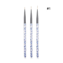 Load image into Gallery viewer, 3Pcs/Set UV Gel Drawing Painting Nail Liner Brush Acrylic Nail Pen French Nail Mixed Colors Gourd Handle Nail Art DIY Tools
