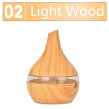 Load image into Gallery viewer, 300ML USB humidifier Electric oil Aromatherapy wood grain Ultrasonic air diffuser with 7 colors lights  for home office Car
