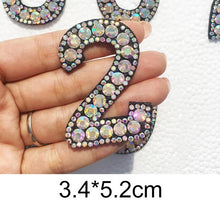 Load image into Gallery viewer, A-Z 1pcs  Rhinestone English Alphabet Letter Applique 3D Iron On letters Patch For Clothing Badge Paste For Clothes Bag Shoes
