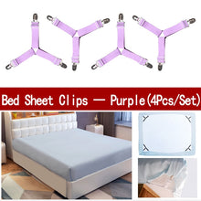 Load image into Gallery viewer, 4Pcs/Set Bed Sheet Clip Bed Sheet Belt Fastener Mattress  Elastic Non-Sip Clip  Blanket Gripper White and Black
