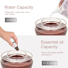 Load image into Gallery viewer, 300ML USB humidifier Electric oil Aromatherapy wood grain Ultrasonic air diffuser with 7 colors lights  for home office Car
