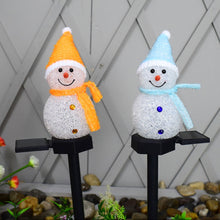 Load image into Gallery viewer, 2021 New Solar Snowman Led Lamp Decoration Christmas Cartoon Snowman Solar Light Ground Light Landscape Garden Lamp
