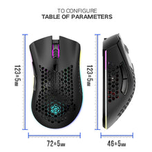 Load image into Gallery viewer, ALLOYSEED BM600 2.4GHz Wireless Mouse 2400DPI Adjustable RGB Backlit Honeycomb USB Optical Gaming Mouse Gamer Mice For Laptop PC
