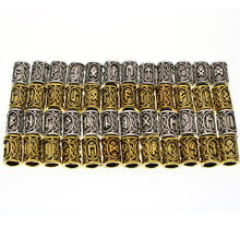 Load image into Gallery viewer, 24pcs/Set Futhark Viking Runes Tube Spacer Beads for Jewelry Making Beards Hair Bead fit DIY Necklace Bracelet Handmade Findings
