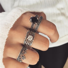 Load image into Gallery viewer, 15 Pcs/set Women Fashion Rings Hearts Fatima Hands Virgin Mary Cross Leaf Hollow Geometric Crystal Ring Set Wedding Jewelry
