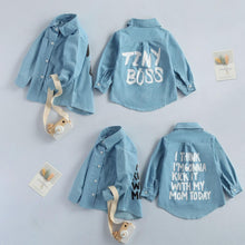 Load image into Gallery viewer, 2-7Y Autumn Toddler Kids Baby Girl Shirts Tops Clothes Denim Letter Print Long Sleeve Tops Shirt Warm Coat Shirt
