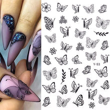 Load image into Gallery viewer, Flower Series Nail Water Decal Stickers Sakura Daisy Lavender Floral Pattern Transfer Sticker  Nail Art Decoration
