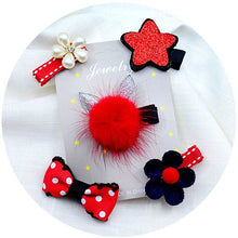 Load image into Gallery viewer, 5PCS/set Baby Girls Bow Hairpins Hair Clip for girls Barrettes Flower Headdress Children Princess Headwear
