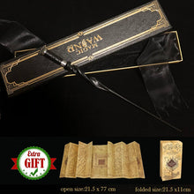 Load image into Gallery viewer, 32 Kinds of Metal Core Potter Magic Wands Cosplay Dumbledore Voldemort Lucius Malfoy Harried Magical Wand Ribbon Box with Gifts

