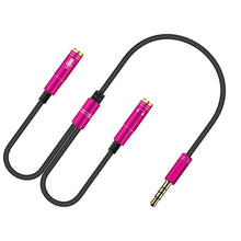 Load image into Gallery viewer, 3.5mm Mic Headphone Splitter Audio Cable Male to 2 Female Headphone Audio Cord Line
