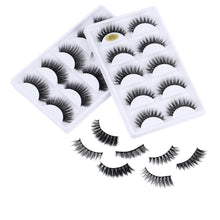 Load image into Gallery viewer, 5 pairs 5D Mink Eyelashes Natural False Eyelashes Lashes Soft Fake Eyelashes Extension Makeup Wholesale
