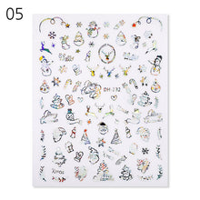 Load image into Gallery viewer, 1Pcs 3D Nail Sticker Christmas Holographics Snowflake For Gold Silver Nail Art Stickers DIY Nail Art Decoration Decals
