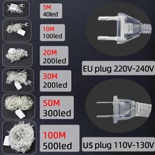 Load image into Gallery viewer, holiday Led christmas lights outdoor 100M 50M 30M 20M 10M led string lights decoration for party holiday wedding Garland
