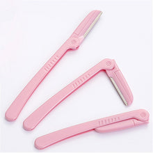 Load image into Gallery viewer, 3Pcs/Set Pink Facial Eyebrow Trimmer Armpit Hair Razor Beauty Face Eye brow Shaper Shaver Stainless Steel Blades Makeup Tools
