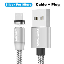 Load image into Gallery viewer, USLION 2M Fast Charging Magnetic Cable Micro USB Type C Charger For iPhone XS X 8 7 Samsung S10 9 Magnet Android Phone Cable 3M
