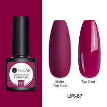Load image into Gallery viewer, UR SUGAR 7.5ml Matte Nail Gel Polish Purple Series Hybrid Varnish Nail Art Semi Permanent UV Gel Varnish Soak Off Matte Top Coat
