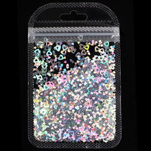 Load image into Gallery viewer, Holographic Butterfly Heart Nail Art Glitter Micro Laser Star Flakes 3D Silver Gold Sequins Polish Manicure Nail Decoration
