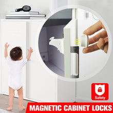Load image into Gallery viewer, 4/8/10/12 locks+1/2/3keys Magnetic Child Lock Baby Safety Cabinet Door Lock Kids Drawer Locker Security Cupboard Invisible Locks
