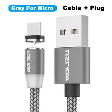 Load image into Gallery viewer, USLION 2M Fast Charging Magnetic Cable Micro USB Type C Charger For iPhone XS X 8 7 Samsung S10 9 Magnet Android Phone Cable 3M
