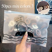 Load image into Gallery viewer, 50/100pcs/Set Girls Colorful Nylon Small Elastic Hair Bands Children Ponytail Holder Scrunchie Headband Kids Hair Accessories
