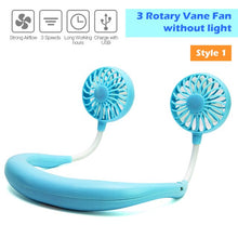 Load image into Gallery viewer, Portable 1200 2000 mAre USB Mini Fan Neck Fan Rechargeable Small Portable Sports Fan  light Usb Desk Hand Air Conditioner cooler
