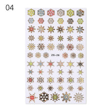 Load image into Gallery viewer, 1Pcs 3D Nail Sticker Christmas Holographics Snowflake For Gold Silver Nail Art Stickers DIY Nail Art Decoration Decals
