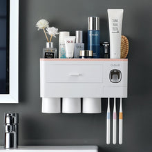 Load image into Gallery viewer, Bathroom Accessories organizer Set Toothbrush Holder Automatic Toothpaste Dispenser Holder Toothbrush Wall Mount Rack Tools Set
