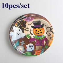 Load image into Gallery viewer, Halloween Decoration Supplies Tablecloths Straws Paper Plates Paper Cups Halloween Party Supplies Halloween Door Falg HY1
