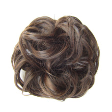 Load image into Gallery viewer, Delice Women's Wrap On Messy Bun Curly Scrunchie Chignon With Rubber Band Brown Black Synthetic Hair Ring

