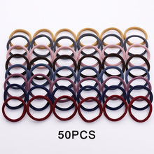 Load image into Gallery viewer, 50/100PCS/Set Women Girls 4CM Colorful Nylon Elastic Hair Bands Ponytail Holder Rubber Bands Scrunchie Headband Hair Accessories
