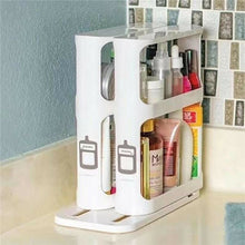 Load image into Gallery viewer, Double Layer Multi-Function Storage Rack Rotating Kitchen Organizer Seasoning Spice Jar Holder
