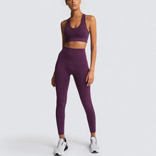 Load image into Gallery viewer, 2020 Women's Yoga Set Seamless Sportswear 2-Piece Gym Yoga Clothes Sports Bra + Leggings Running Wear Skinny Sports Set Suits L
