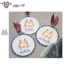 Load image into Gallery viewer, Piggy Craft metal cutting dies cut die mold New Christmas tree house Scrapbook paper craft knife mould blade punch stencils dies
