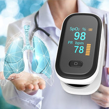 Load image into Gallery viewer, OLED finger oximeter blood oxygen spo2 pulse oximeter PR fingertip Portable oximeters Saturation Meter heart rate monitor
