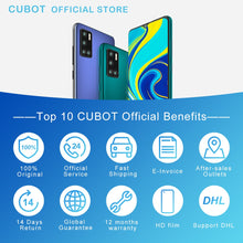 Load image into Gallery viewer, Cubot P40 Rear Quad Camera 20MP Selfie Smartphone NFC 4GB+128GB 6.2 Inch 4200mAh Android 10 Dual SIM Card mobile phone 4G LTE
