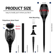 Load image into Gallery viewer, LED Solar Flame Torch Lamp Outdoor Lights Solar Garden Light Flickering Lamp Courtyard Balcony Lawn Path Spotlight Dropshipping
